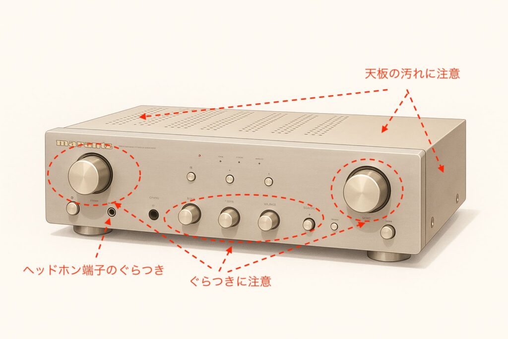 2025-11-28marantzPM4000-プリメインアンプ_コンディション判断画像・よくある故障・傷・耐久性・欠陥のチェック解説画像1