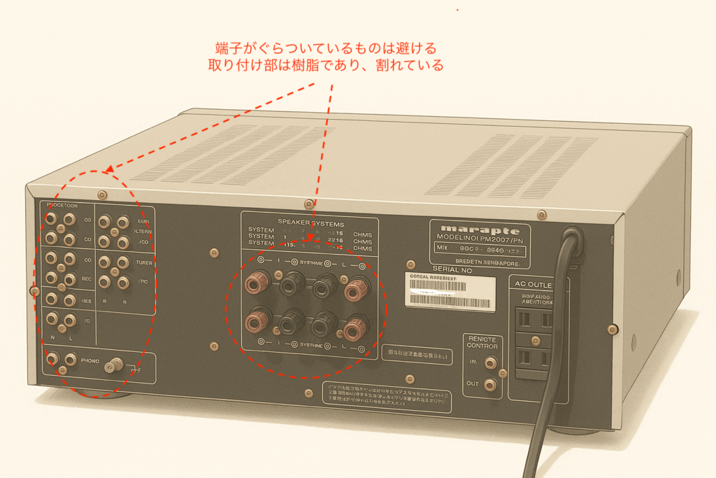 2025-11-07marantzPM8000-プリメインアンプ_コンディション判断画像・よくある故障・傷・耐久性・欠陥のチェック解説画像2