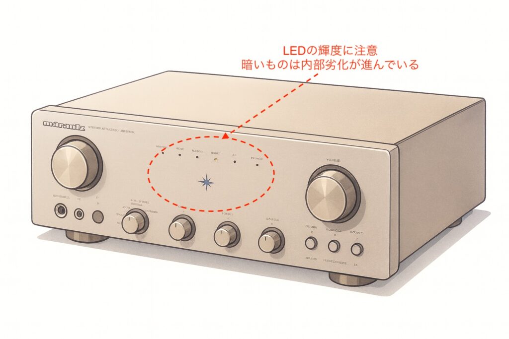 2025-11-19marantzPM6100SA-プリメインアンプ_コンディション判断画像・よくある故障・傷・耐久性・欠陥のチェック解説画像1